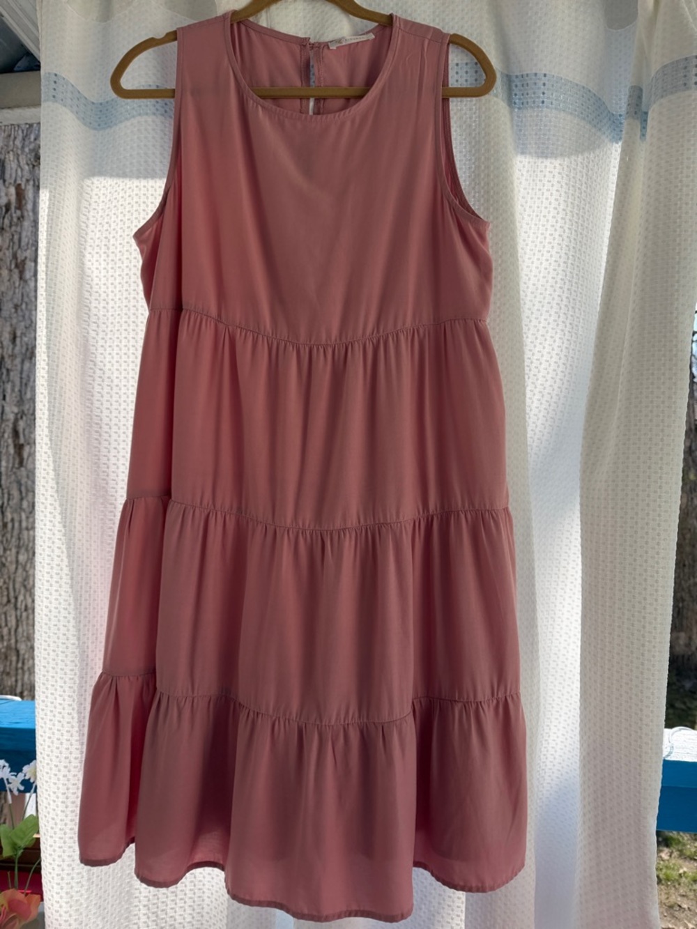 Kirundo sleeveless Tiered Midi Dress in Dusty Rose - Women